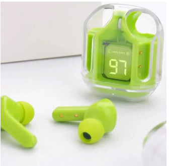 Air31 Wireless Earbuds V5.3 | LED Display | Transparent Case | Stereo Sound | Silicone Cover
