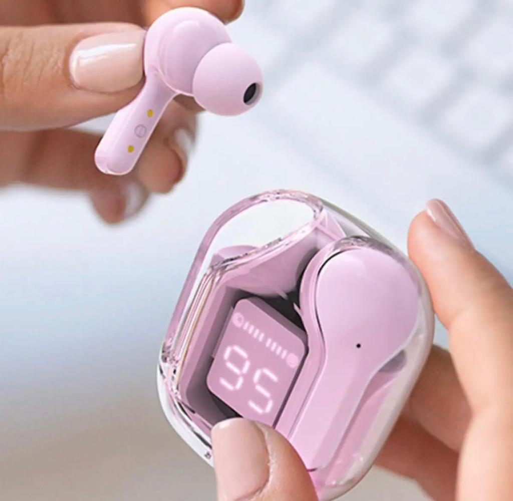 Air31 Wireless Earbuds V5.3 | LED Display | Transparent Case | Stereo Sound | Silicone Cover