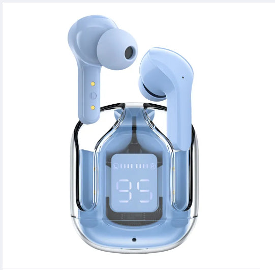 Air31 Wireless Earbuds V5.3 | LED Display | Transparent Case | Stereo Sound | Silicone Cover