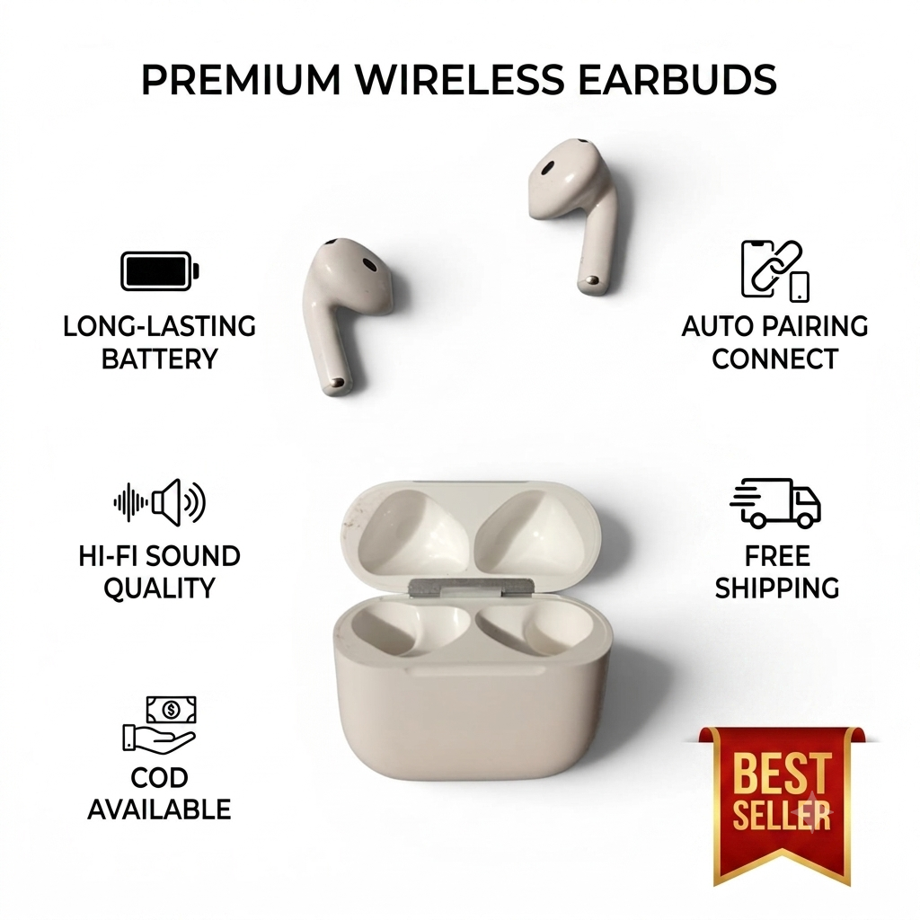 earbuds pro 4th generation – Active Noise Cancellation, Personalized Spatial Audio, USB-C Charging Case, Wireless Earbuds | White