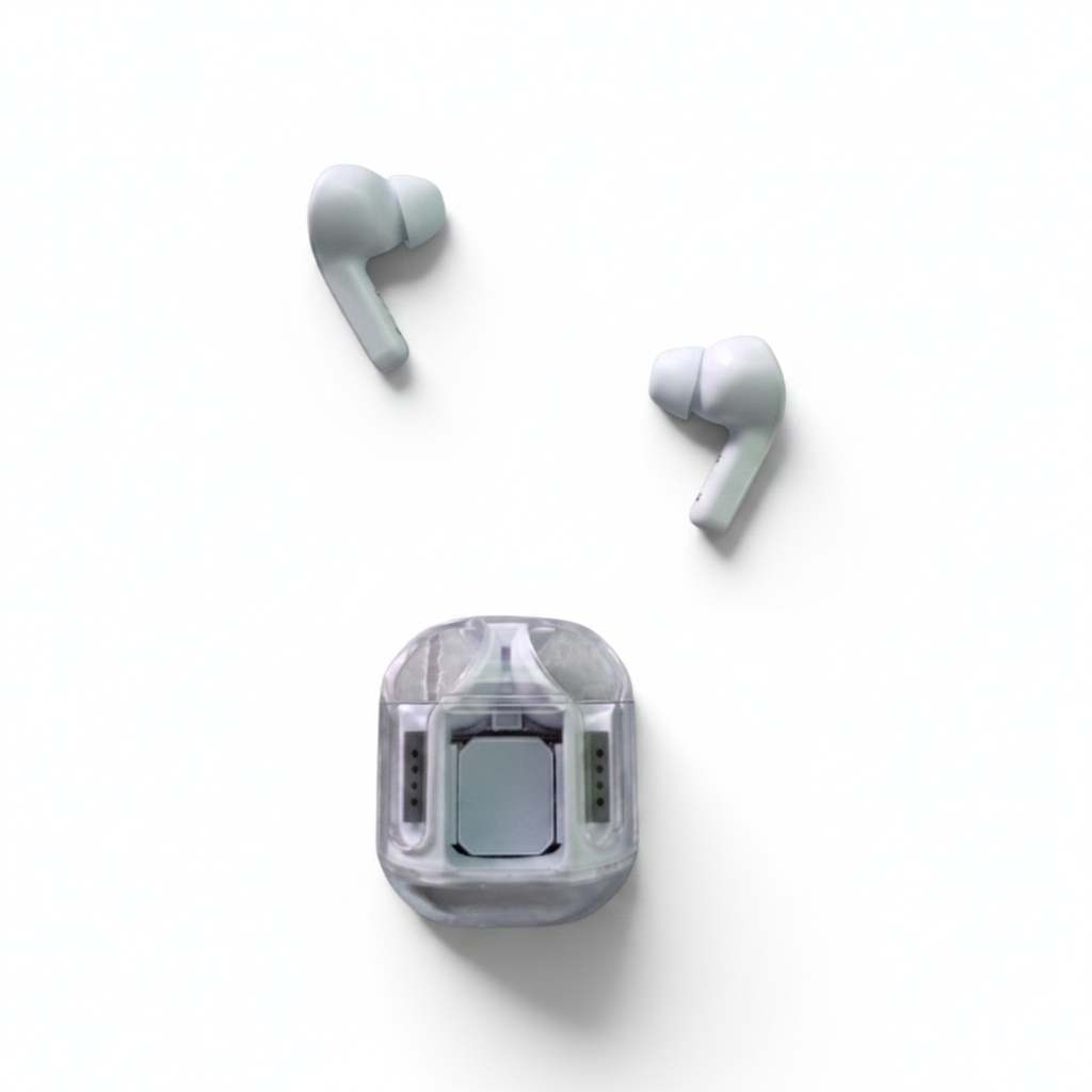 Air31 Wireless Earbuds V5.3 | LED Display | Transparent Case | Stereo Sound | Silicone Cover