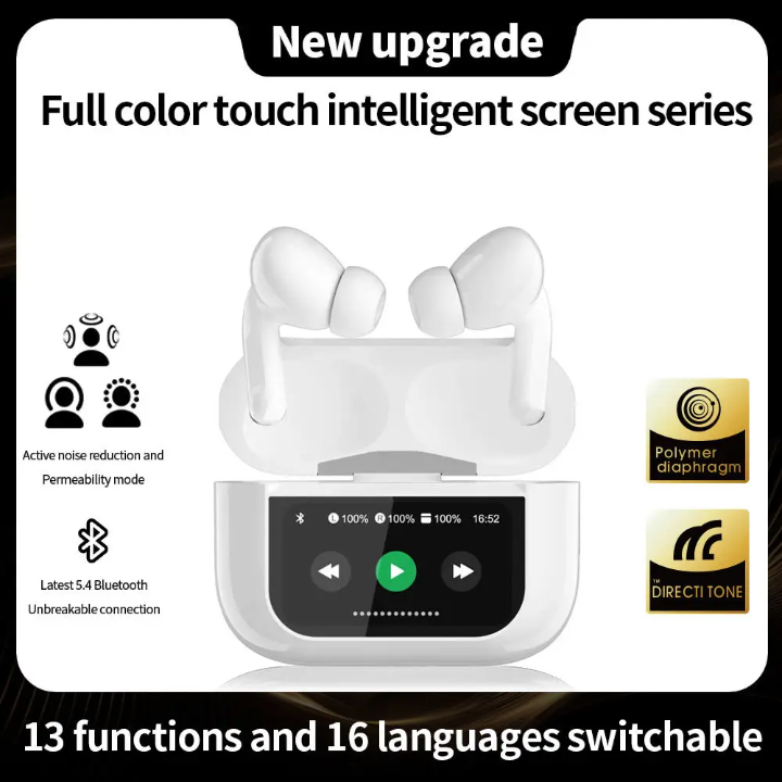 Wireless Earbuds pro 9 ANC/ENC Noise cancelling with 36H Battery | Touch Control | 13 Functions | Urdu & English Voice
