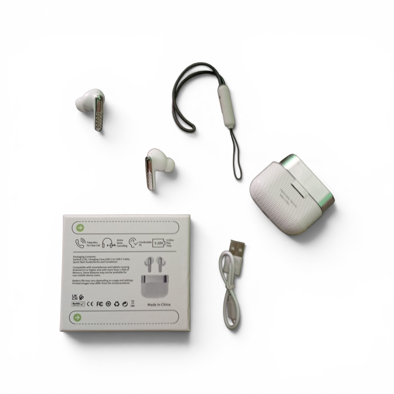 🔥 Buds Pro 5 Wireless Earbuds | ANC + ENC Noise Cancelling | HD Sound | Bluetooth 5.3 | Long Battery Life
