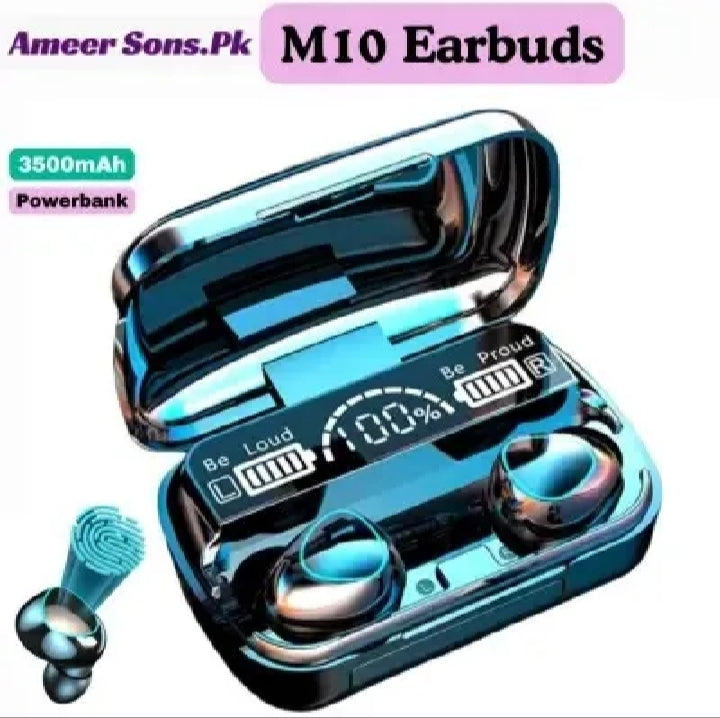 M10 Wireless Earbuds – LED Display Case & Deep Bass Sound