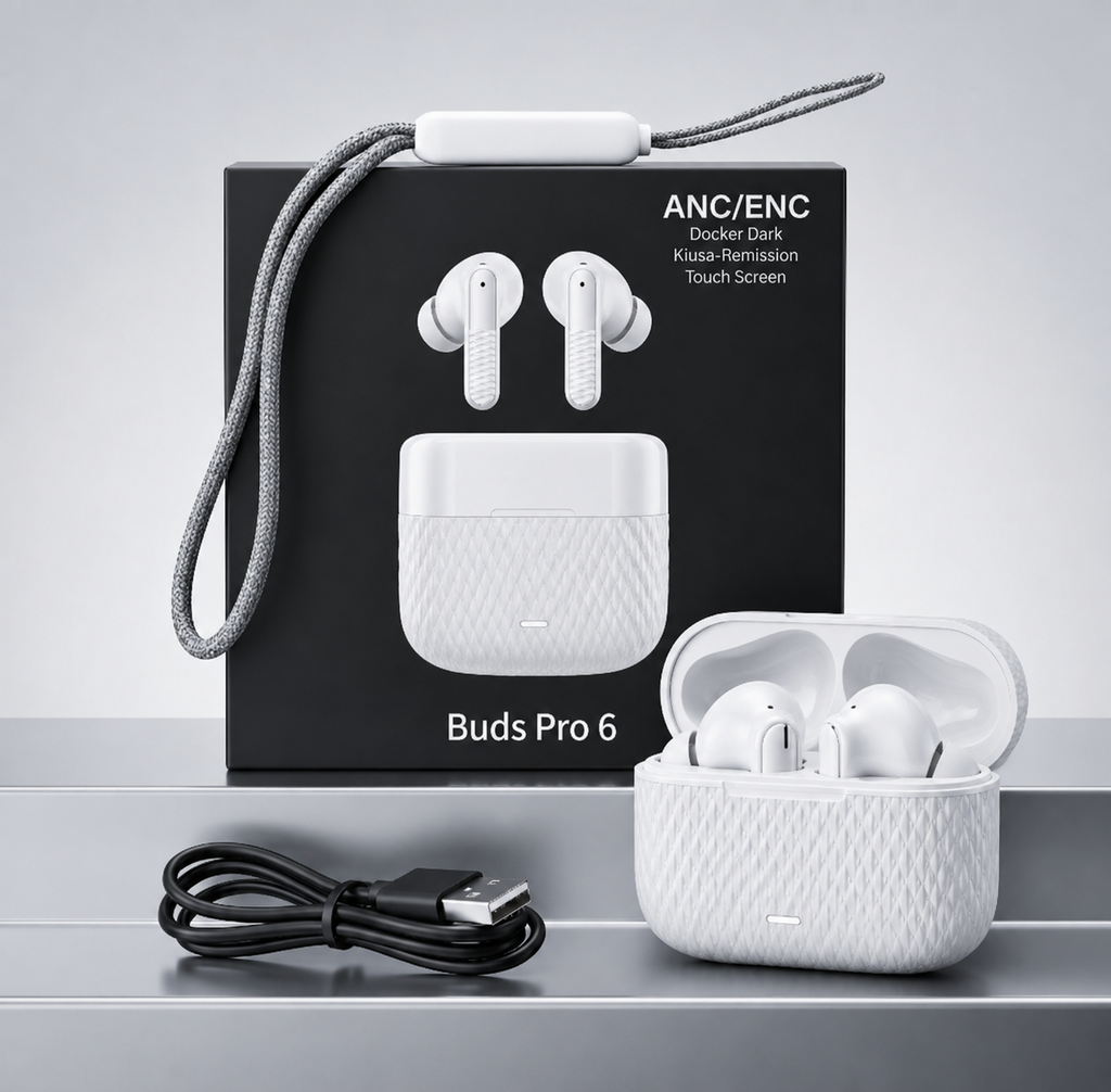 🔥 Buds Pro 6 Wireless Earbuds | ANC + ENC Noise Cancelling | HD Sound | Bluetooth 5.3 | Long Battery Life