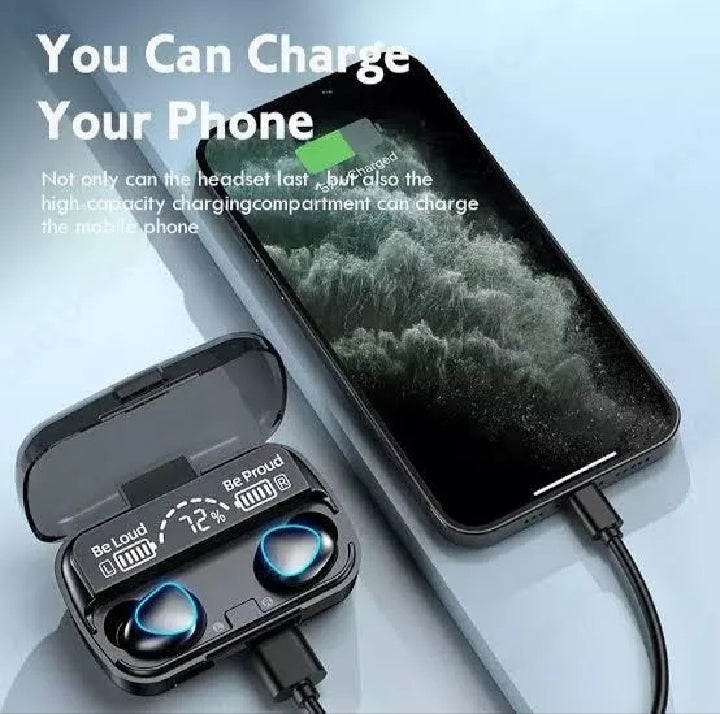 M10 Wireless Earbuds – LED Display Case & Deep Bass Sound