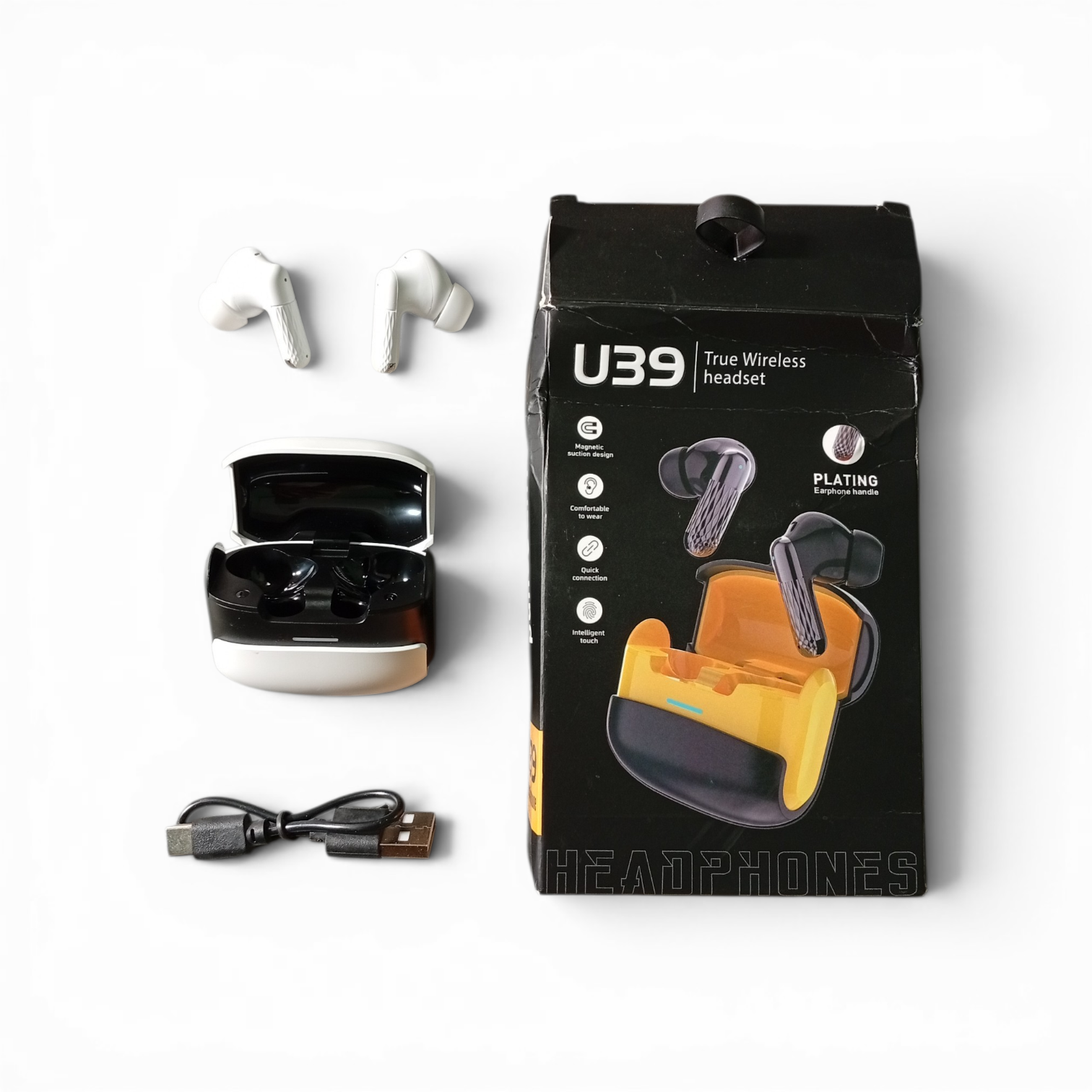 U39 True Wireless Earbuds – Bluetooth Headset with Charging Case