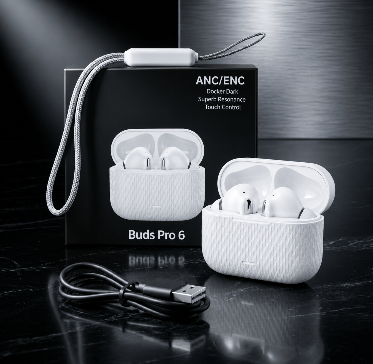 🔥 Buds Pro 6 Wireless Earbuds | ANC + ENC Noise Cancelling | HD Sound | Bluetooth 5.3 | Long Battery Life